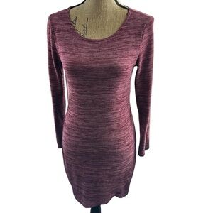 Jolie Red Heathered Long Sleeve Scoop Neck Dress US S
